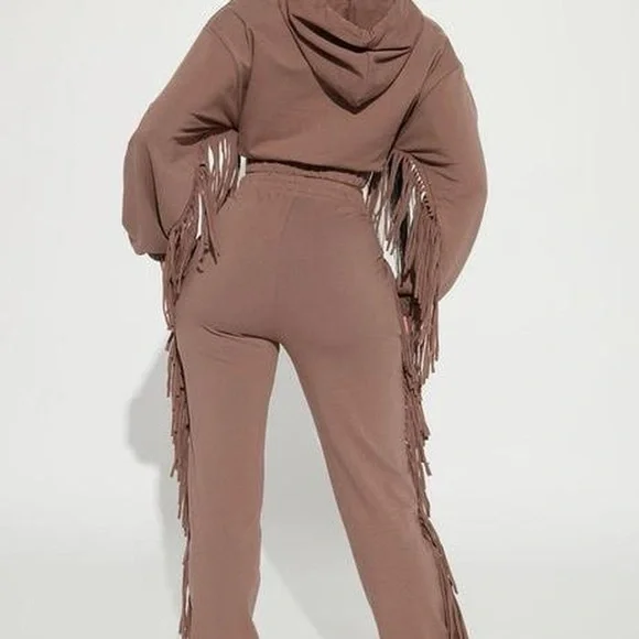 Fringe hoodie and pants set Size medium - Picture 3 of 7